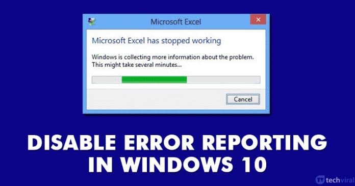 Disable-error-reporting-